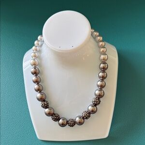 Roman Silver Glass Pearl Choker Vintage Classic